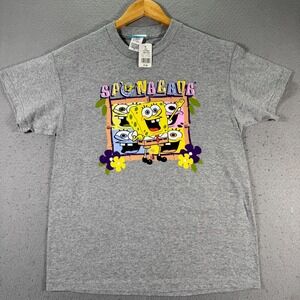 Vintage Nickelodeon SpongeBob SquarePants T-Shirt Youth XL Gray 2001 SB015